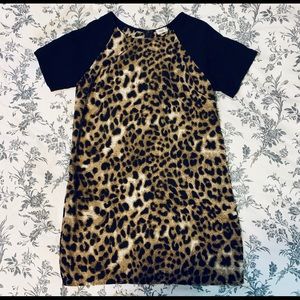 Leopard cheetah animal print shift dress